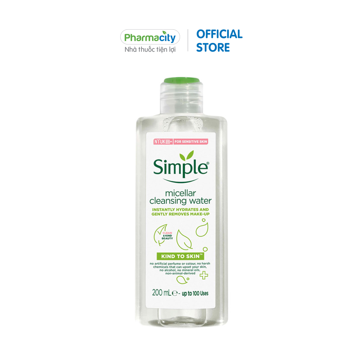 Nước tẩy trang dịu nhẹ Simple Micellar Cleansing Water dành cho mọi loại da (200ml)