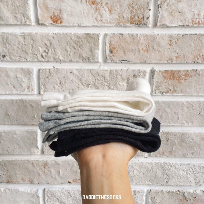 Tất cổ cao nữ vớ  trơn cao cổ Nam - Nữ tất vớ vintage Basic Unisex 9 màu Korea Socks