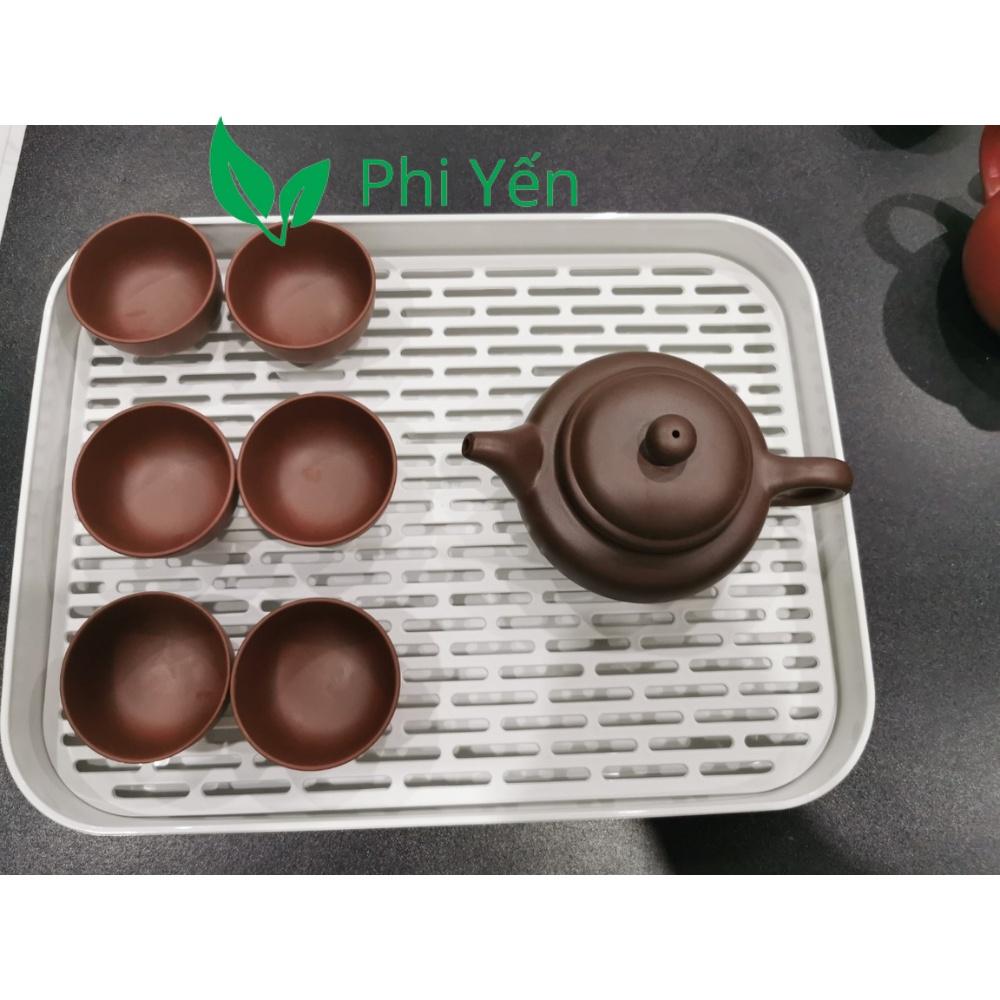 Bộ ấm trà quà tặng tử sa rất kín combo hấp dẫn gồm ấm trà, tống trà, chén trà tử sa siêu đẹp