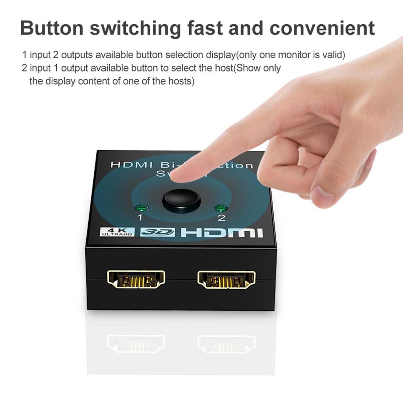 1080P 4K Switch Switcher 2 Splitter Hub 2 Ports For HDTV
