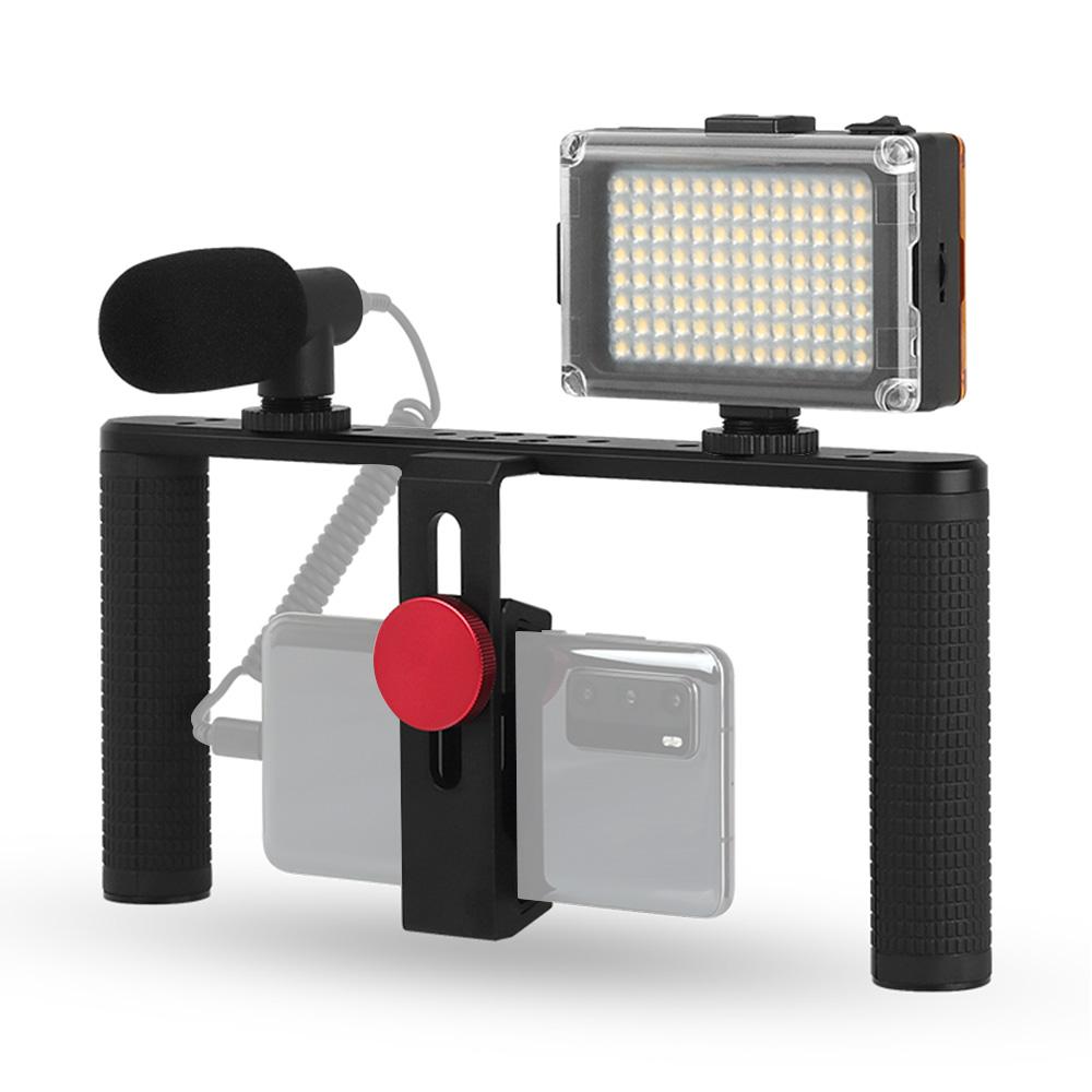 Tay cầm kép có đèn LED  mini hai màu 3200K-6400K Hợp kim nhôm