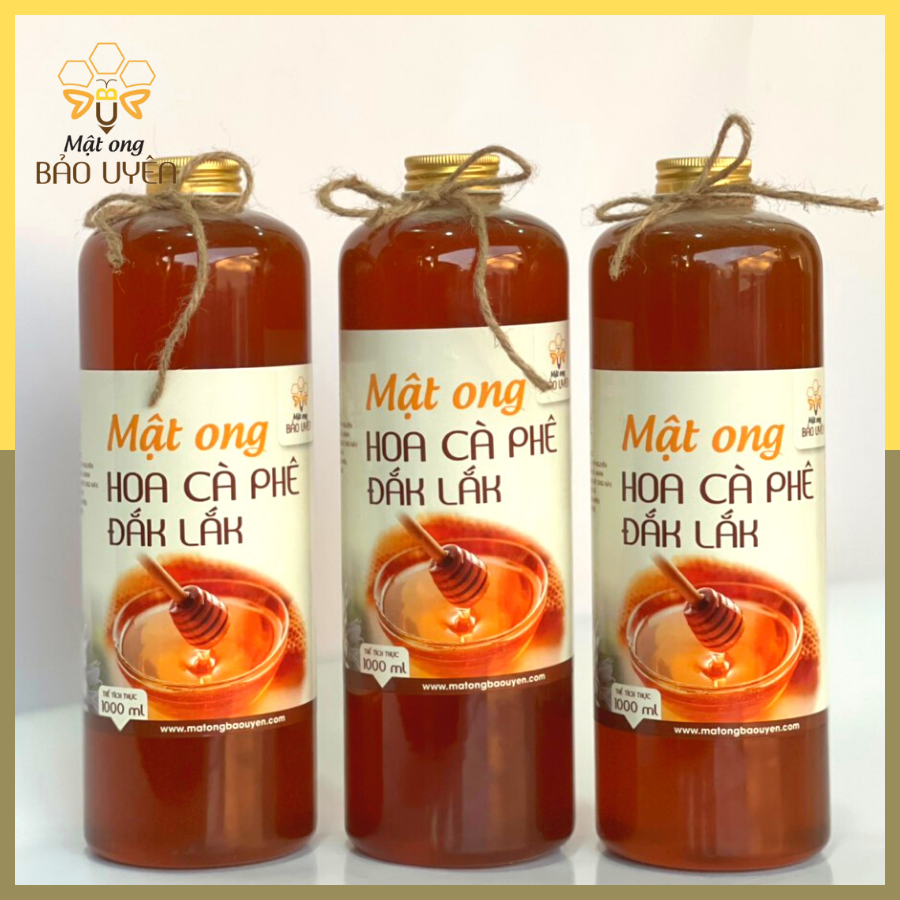 Combo 3 Lít Mật Ong Hoa Cà Phê Nguyên Chất Bảo Uyên Chống Oxy Hóa Tăng Cường Sức Đề Kháng