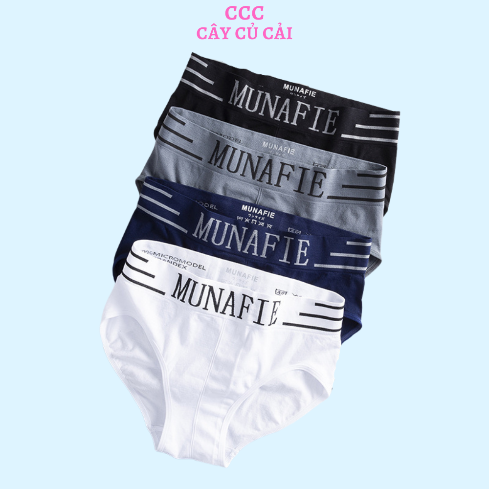 Quần lót tam giác munafie co giãn 4 chiều kích cỡ thoải mái mỗi quần 1 túi zip sang trọng CCC089