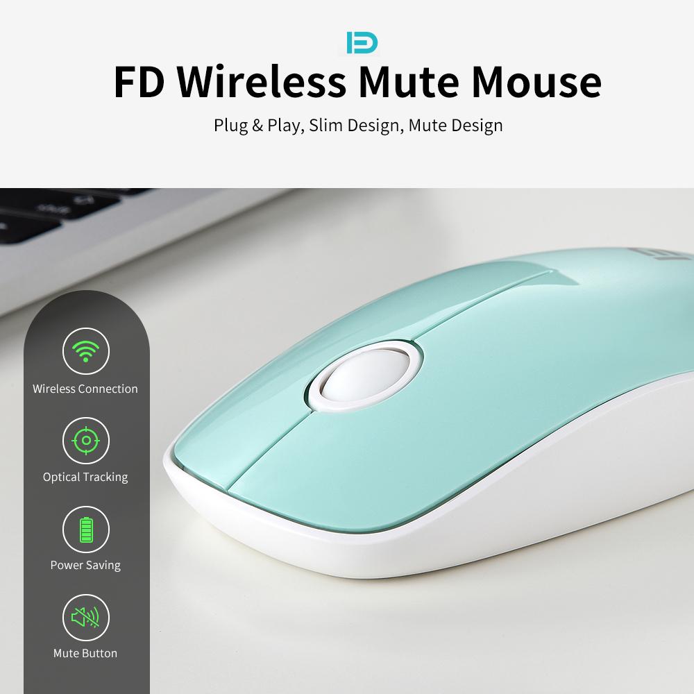 Chuột Không dây Mute Mouse Plug & Play Slim Mice theo dõi quang học Tiết kiệm năng lượng Bánh xe di chuyển mượt mà cho máy tính xách tay