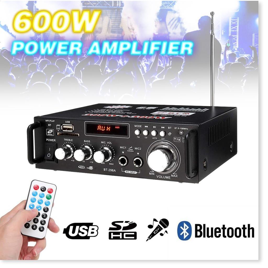 Bộ khuếch đại âm thanh Amply Bluetooth Mini công suất lớn BT298A ️️ 600W kết nối USB, audio, thẻ nhớ... 220v- 12V DC cho âm thanh cực đỉnh