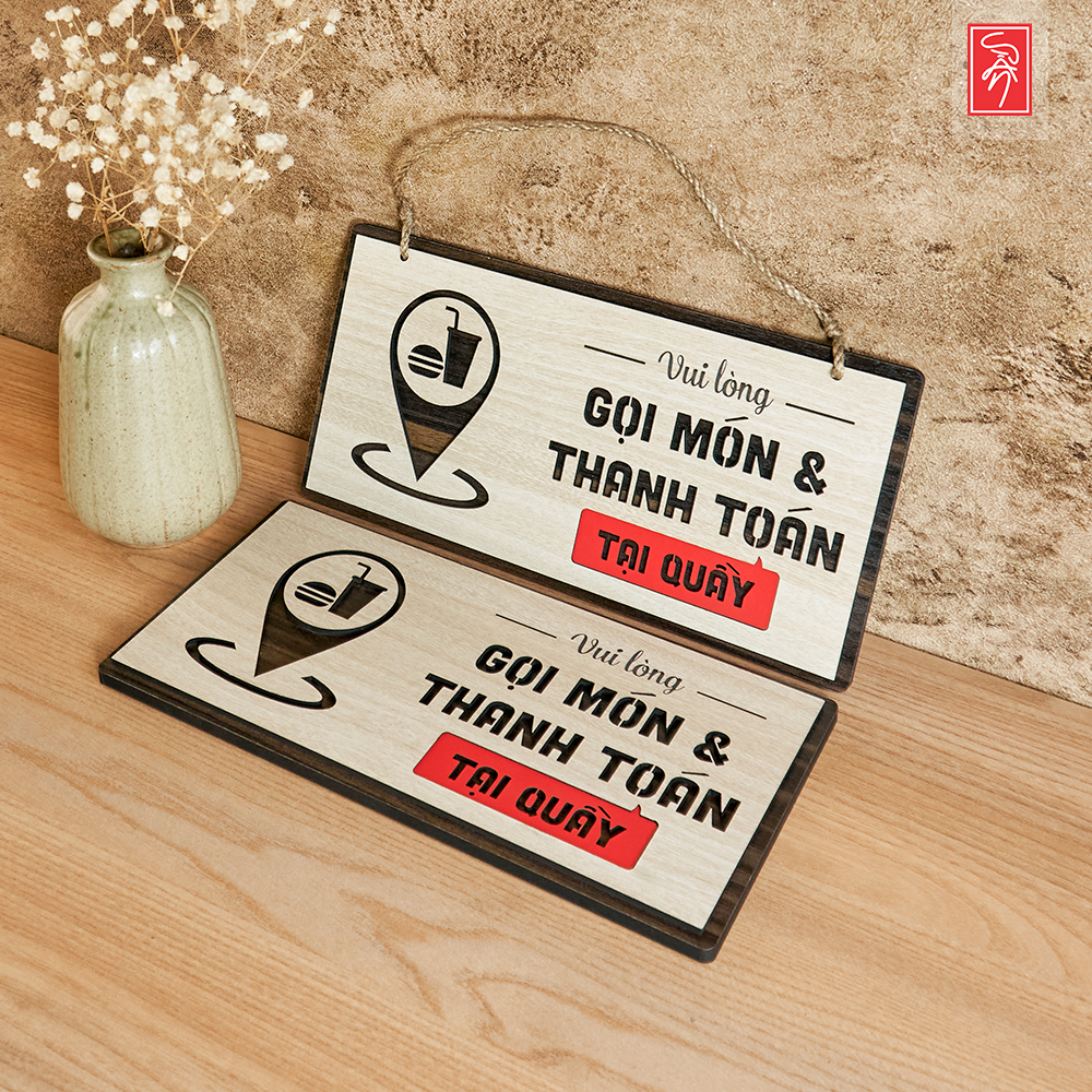 Bảng gỗ gọi món và thanh toán tại quầy SAN-OR02