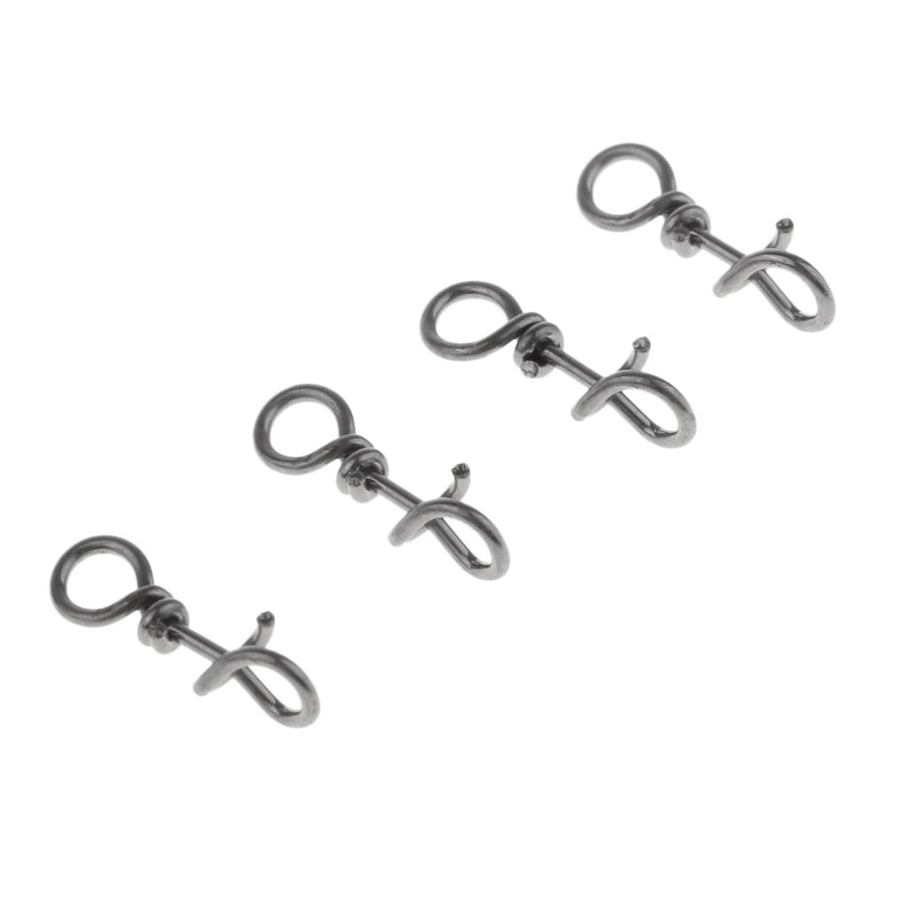 50 Pieces Steel Quick Lock Fishing Snap Clip Swivel Connector 10mm