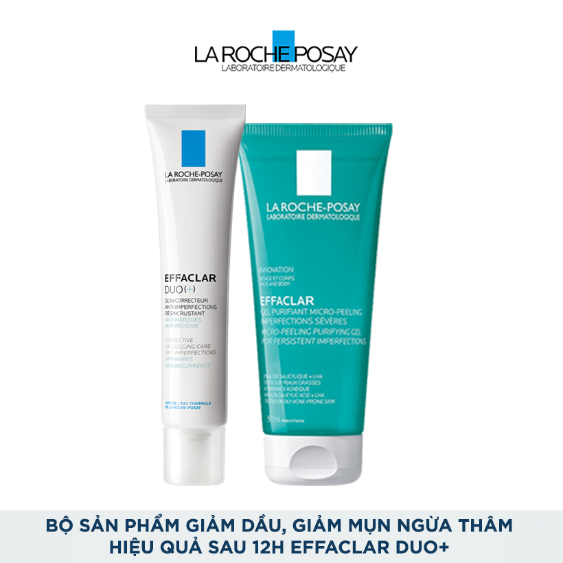 Bộ sản phẩm giảm dầu, giảm mụn ngừa thâm hiệu quả sau 12h La Roche-Posay Effaclar Duo+