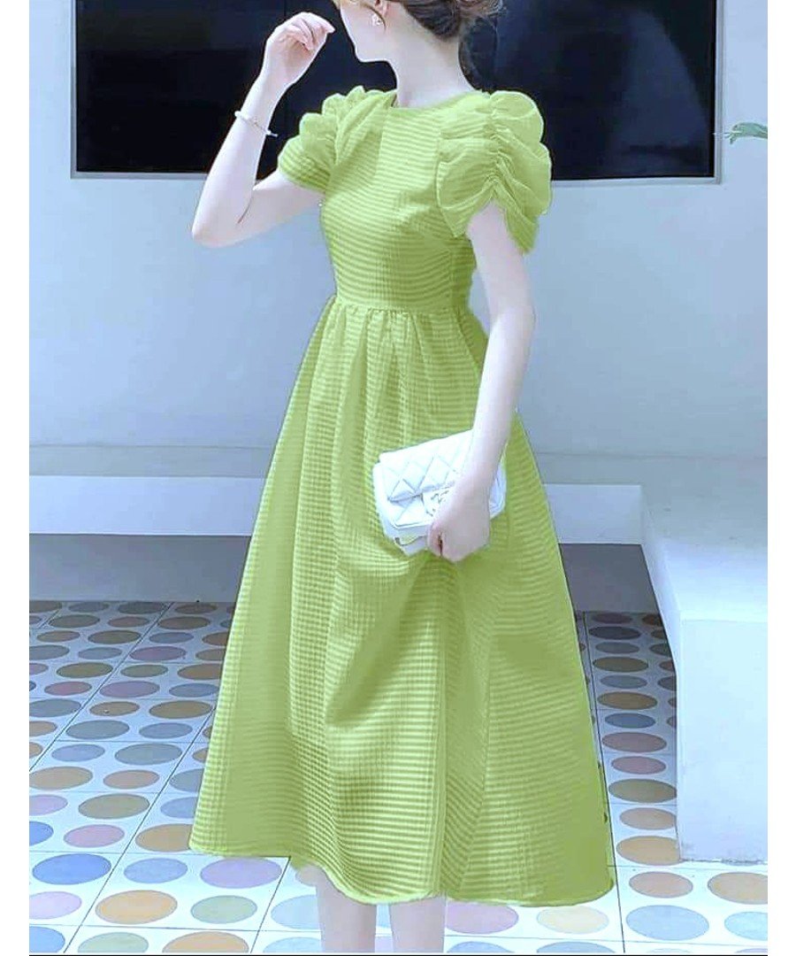 Hình ảnh Đầm xòe voan caro lưới tiểu thư DAM0031 – Lady Fashion