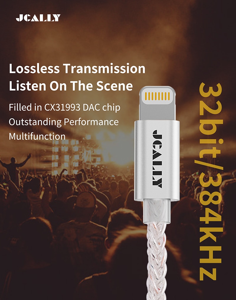 JCALLY JM7L với chip DAC ECX31993 | Bộ giải mã cho iphone | Hỗ trợ giải mã DSD256 | Dongle Dac Amp - Hàng Chính Hãng