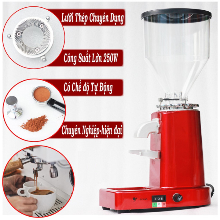 Máy xay cà phê L-Beans SD-919L chuyên dụng công suất 200W (Màu đỏ) - Hàng Nhập Khẩu