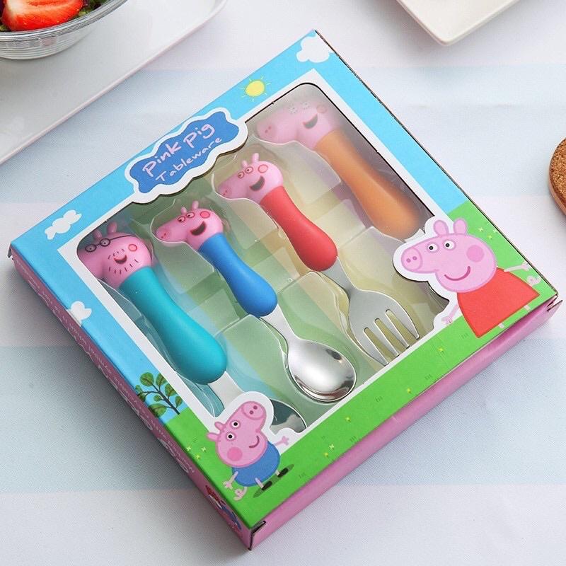 Thìa ăn dặm cho bé muỗng tập ăn muỗng inox cho bé hình he Peppa