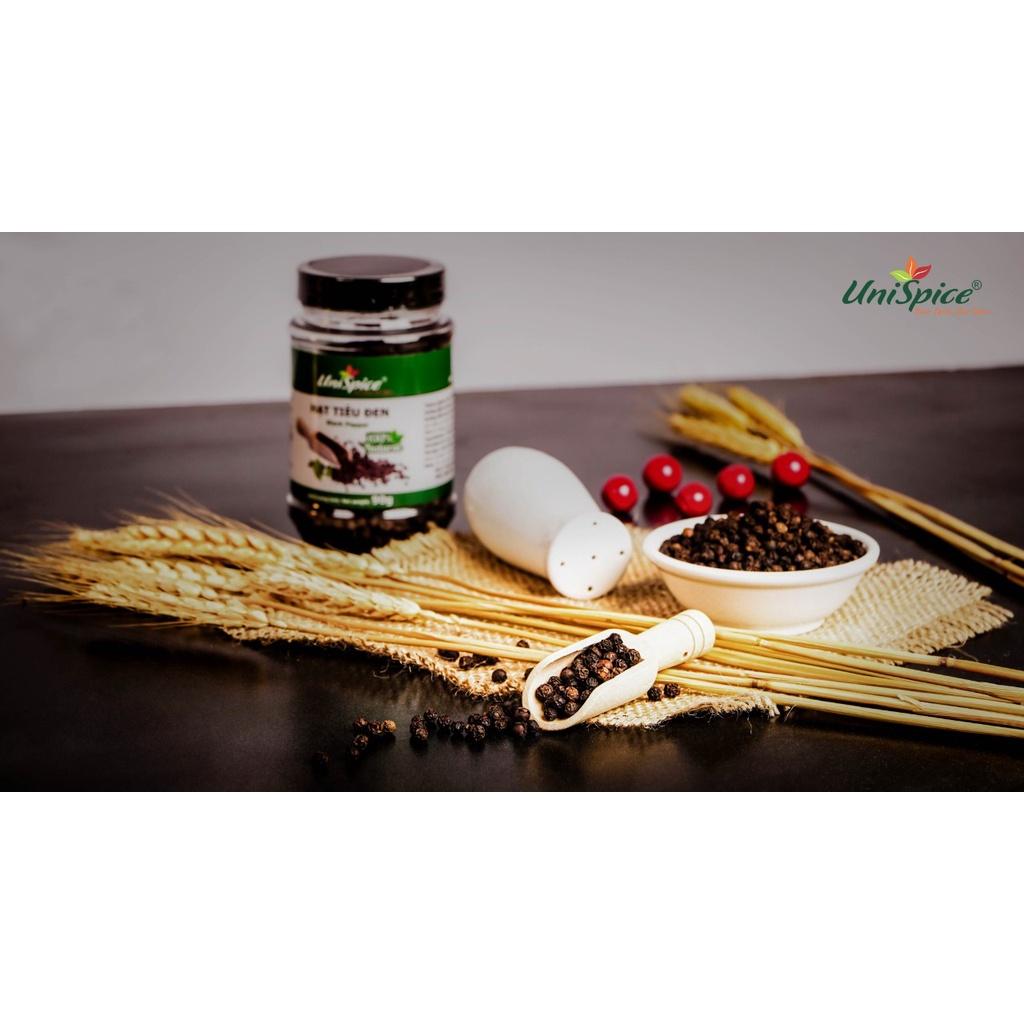 Hạt tiêu đen-Hạt tiêu đen Unispice 90g thơm, cay chất lượng cao.Gia vị tự nhiên