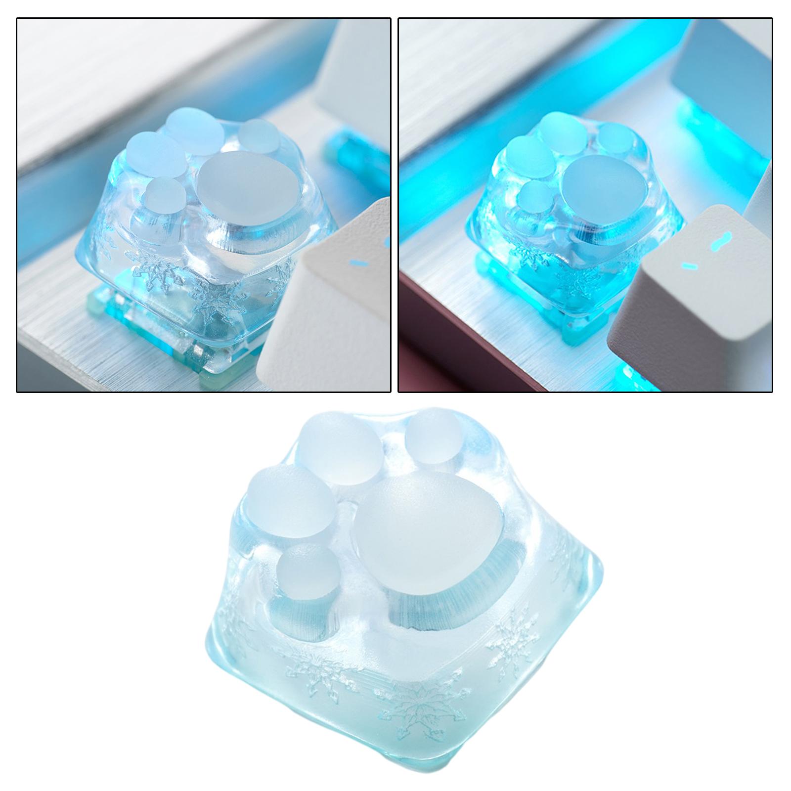 Clear Resin Cat Paw Mechanical Keyboard Keycap Pad for Cherry MX DIY
