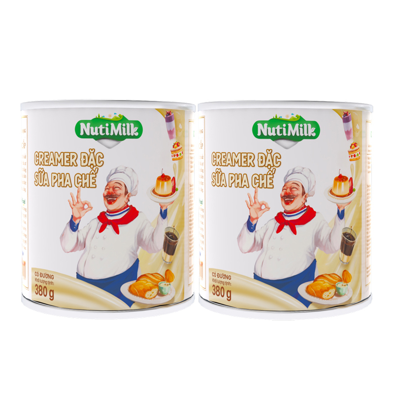 Combo 2 Creamer đặc Sữa pha chế có đường Nuti Lon 380g CB2.SDX02TI  NUTIFOOD