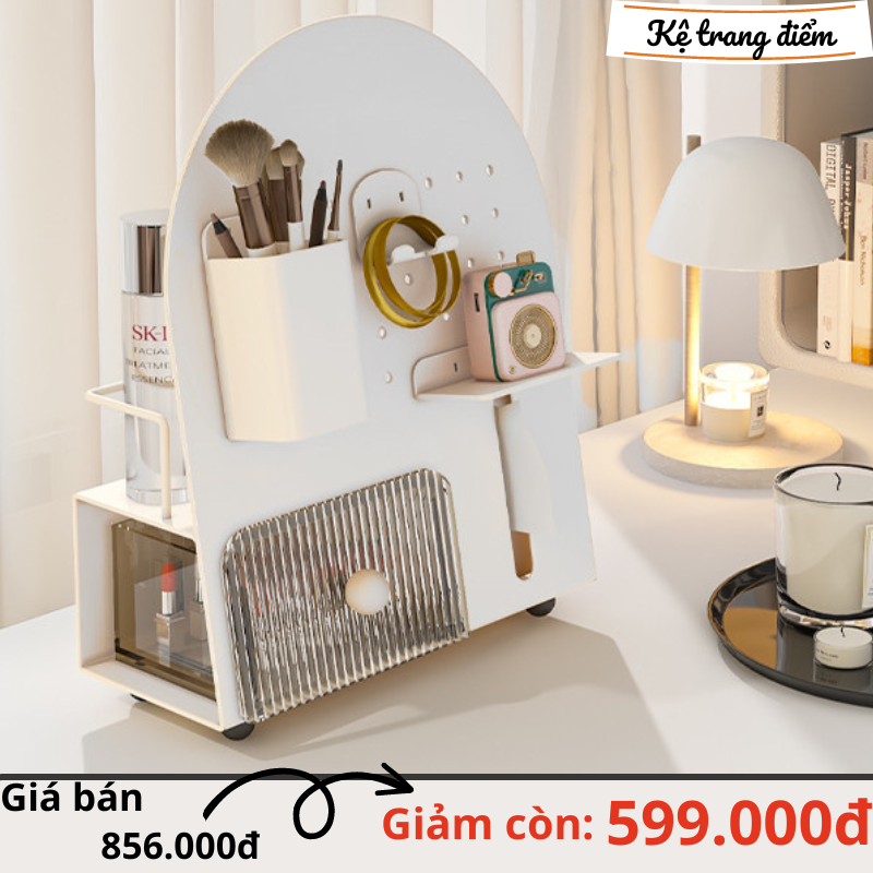Kệ mỹ phẩm Dola Home cao cấp kim loại đa năng để bàn có ngăn kéo tiện dụng mới nhất 2023