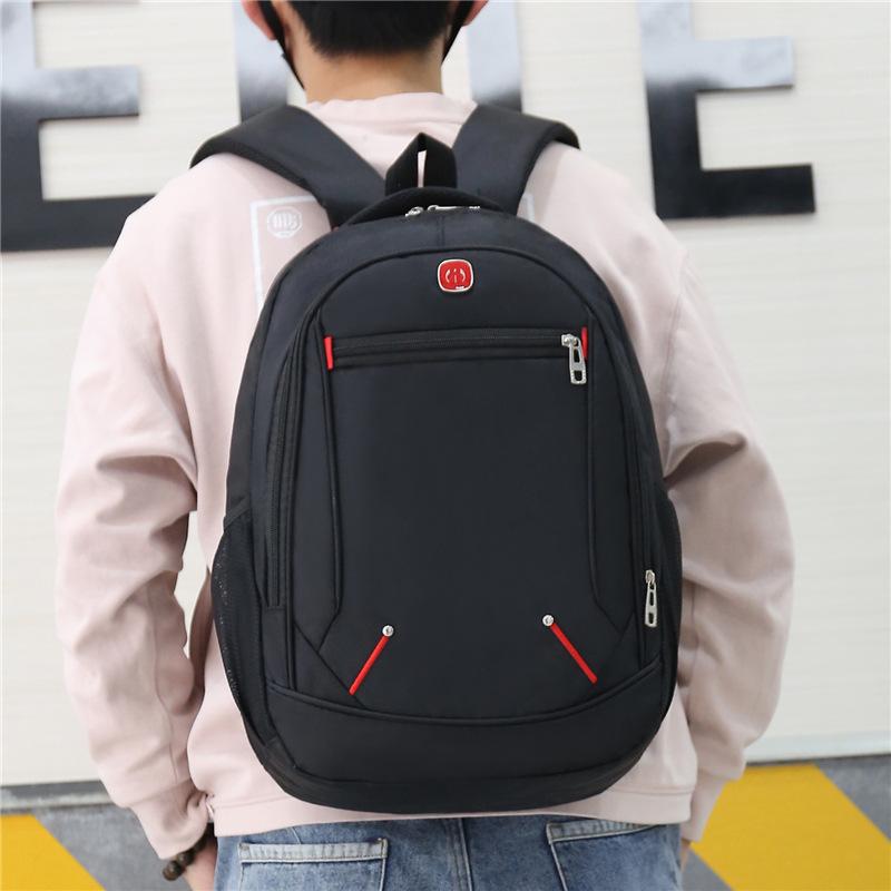 Thời Trang Công Suất Lớn Nam Sinh Viên Schoolbag Khoác Màu Chất Liệu Polyester Người Đàn Ông Của Ba Lô Đa Chức Năng Đơn Giản Túi