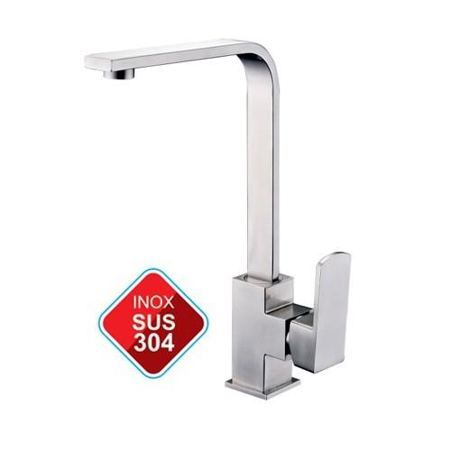 Vòi rửa chén bát nóng lạnh thân vuông inox 304