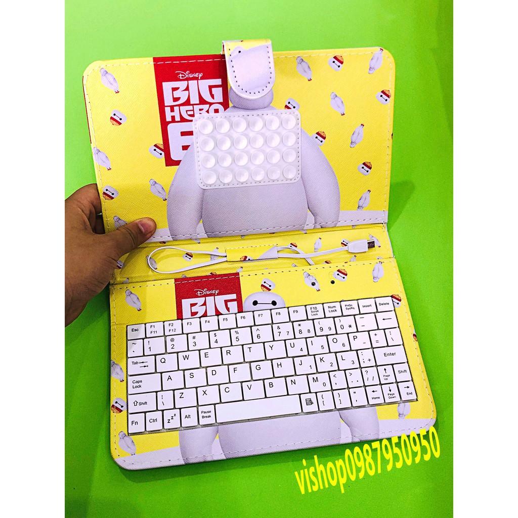 Bao Da Kèm Bàn Phím Nắp Gập Hoạt Hình BAYMAX cho loại điện thoại / máy tính bảng