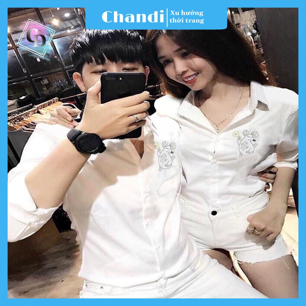 Áo Sơ Mi Nam Nữ Unisex cao cấp Thương Hiệu Chandi, chất lụa không bai nhão không xù lông tôn dáng mẫu mới nhất 2021 SM18