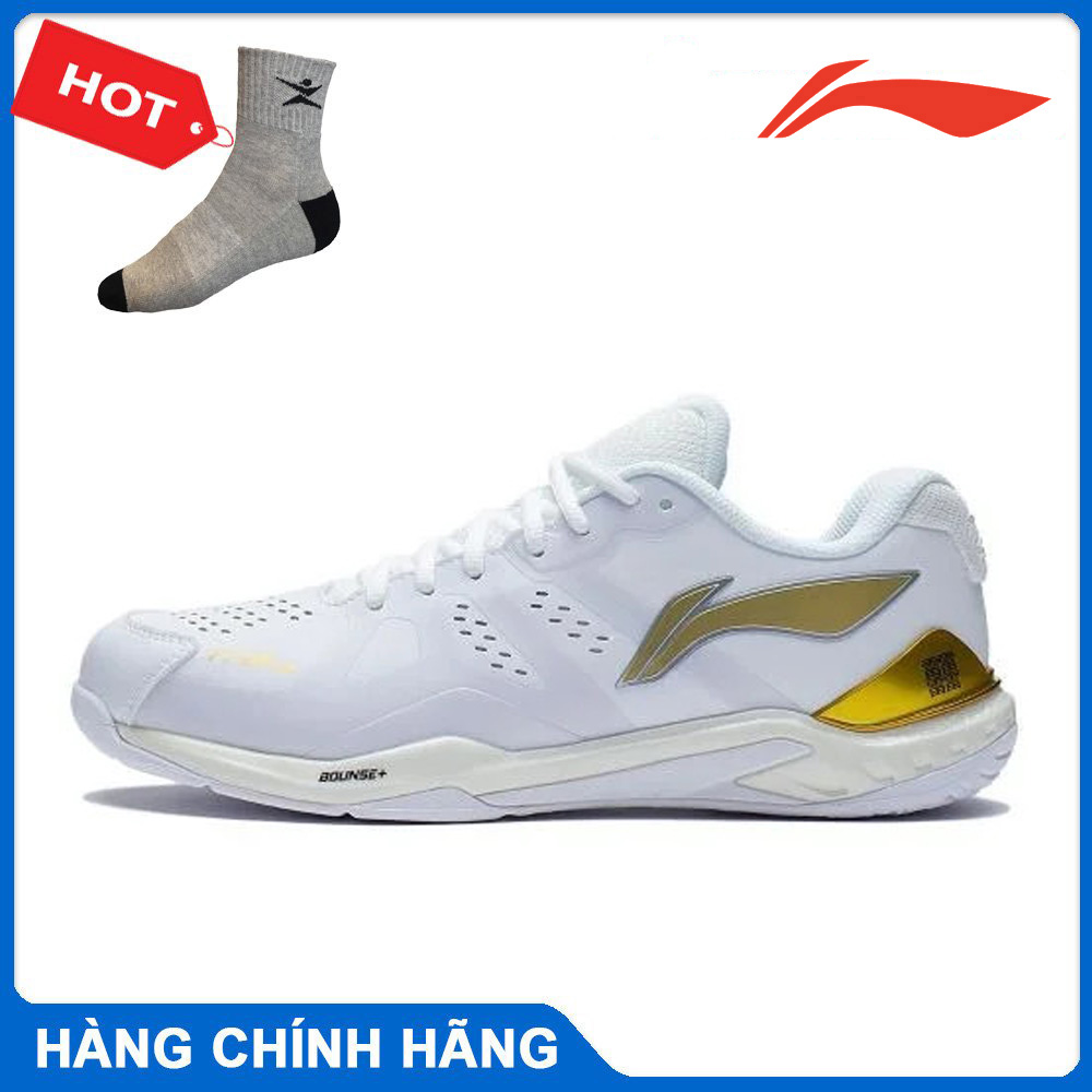 Giày cầu lông Lining nam chuyên nghiệp Zhang Nan AYAS036-1 mẫu mới màu trắng-tặng tất thể thao bendu
