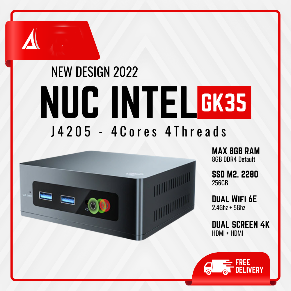 Máy tính để bàn – Mini PC - NUC GK35 – CPU: Intel J4205, RAM+ROM: 8+256GB ( hàng chính hãng)