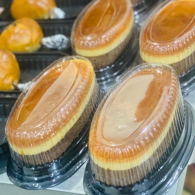 50 Hộp F70 Oval Đế Đen Đựng Flan Cheese - Bánh Bò Thốt Nốt
