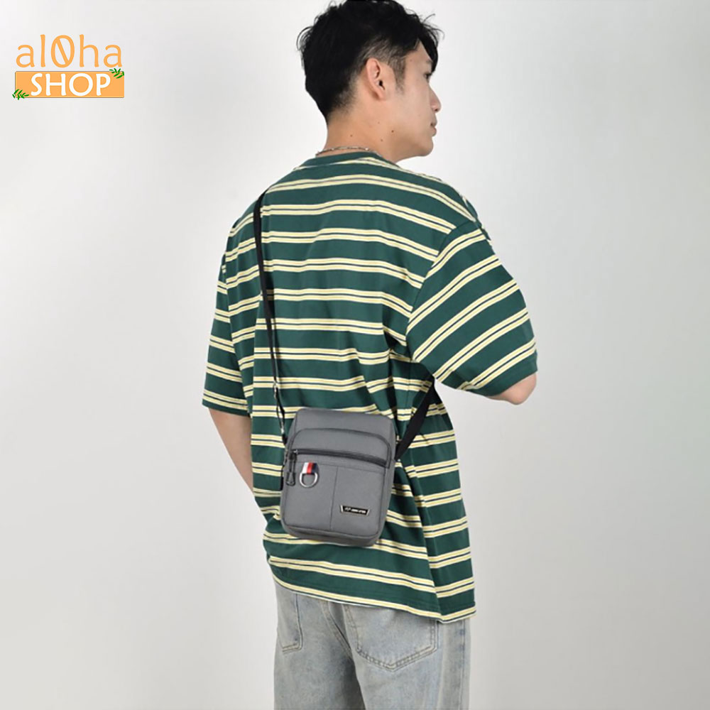 Túi vải Canvas đeo chéo T0194 3 ngăn siêu bền unisex nam nữ - al0ha Shop