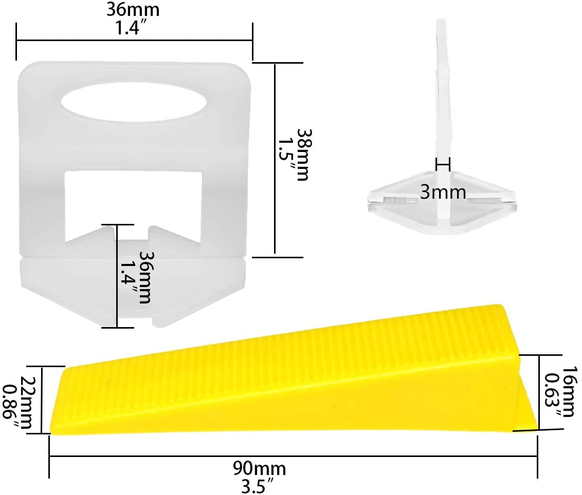 Gói 170 Chiếc Nêm Chốt Cân Bằng Ốp Lát Gạch Bằng Nhựa PP Nguyên Sinh - Tái Sử Dụng Được