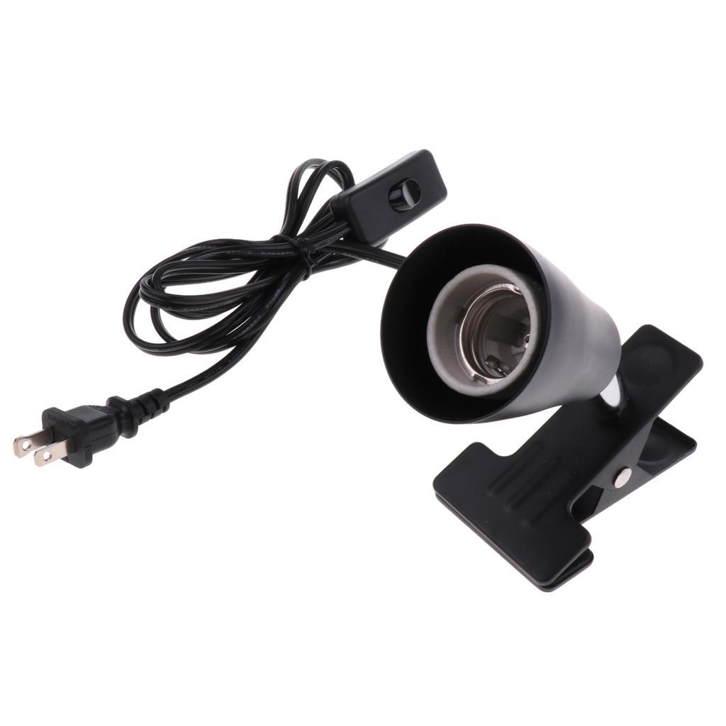 E27 Pet Reptile Heating Light UVA UVB Bulb Clamp Lamp Holder US Plug