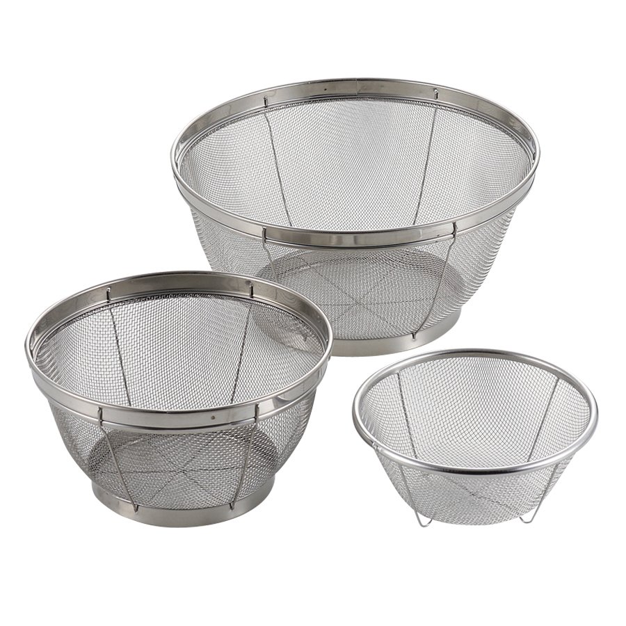 Set 3 Rổ Inox Không Gỉ Pearl Life (15/19/25cm) Cao Cấp Bền Đẹp Theo Thời Gian