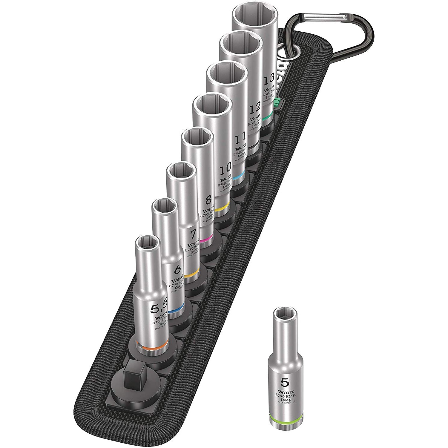 Bộ đầu tuýp dài 1/4&quot; gồm 9 cái Belt A Deep 1 socket set Wera 05004525001