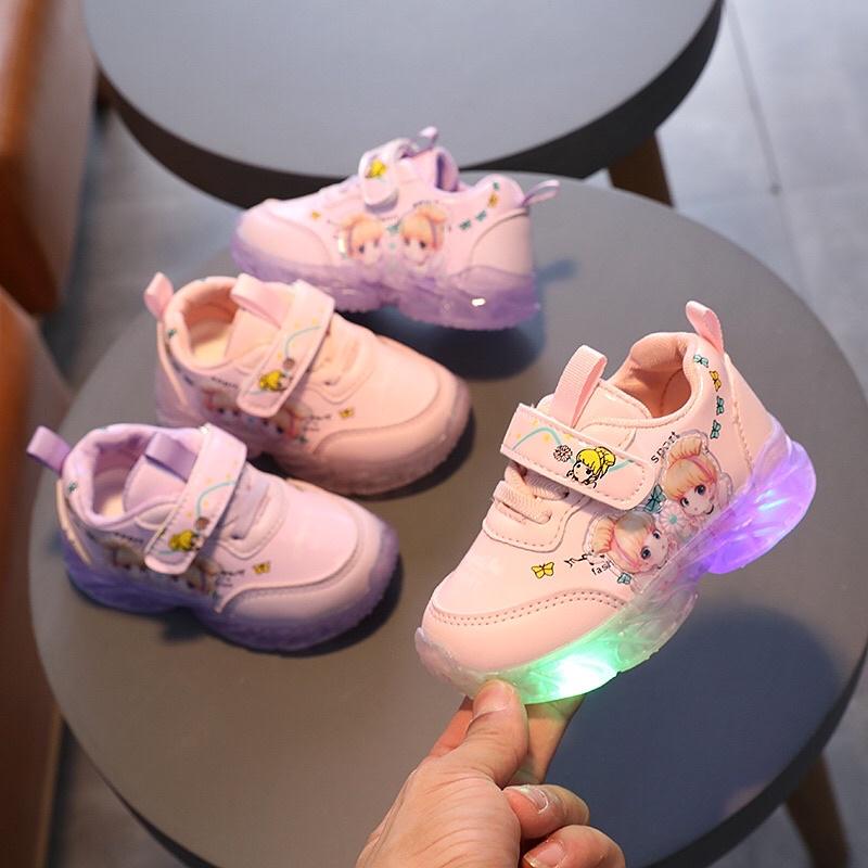 Giày thể thao trẻ em Elsa cho bé gái 1- 3 tuổi có đèn led