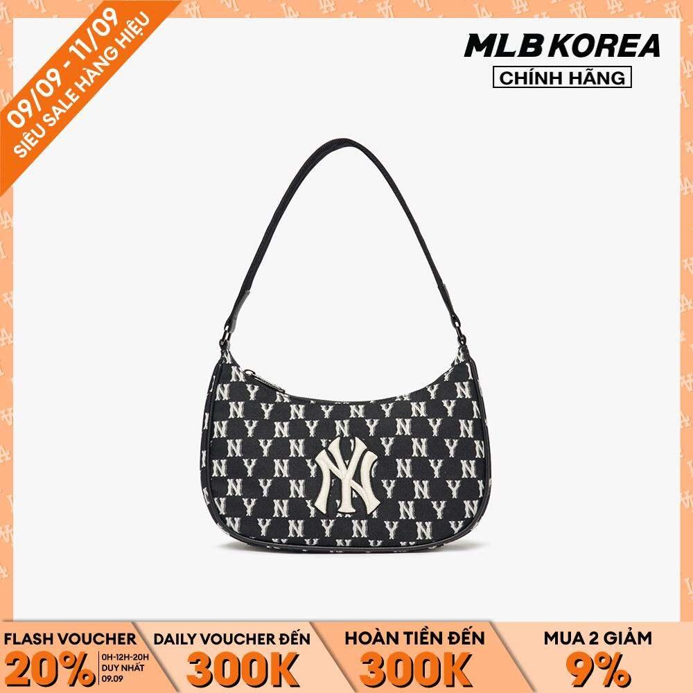 MLB - Túi đeo vai nữ chữ nhật Monogram Jacquard Hobo 3ABQS012N