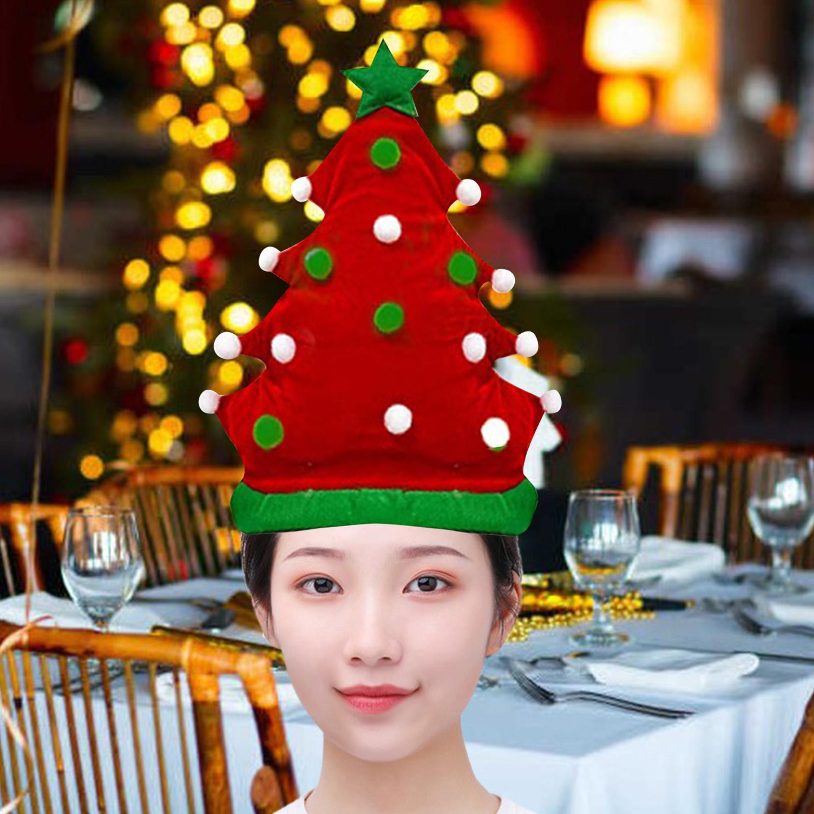 2x Christmas Tree Hat Photo Props Adults Xmas Headgear for