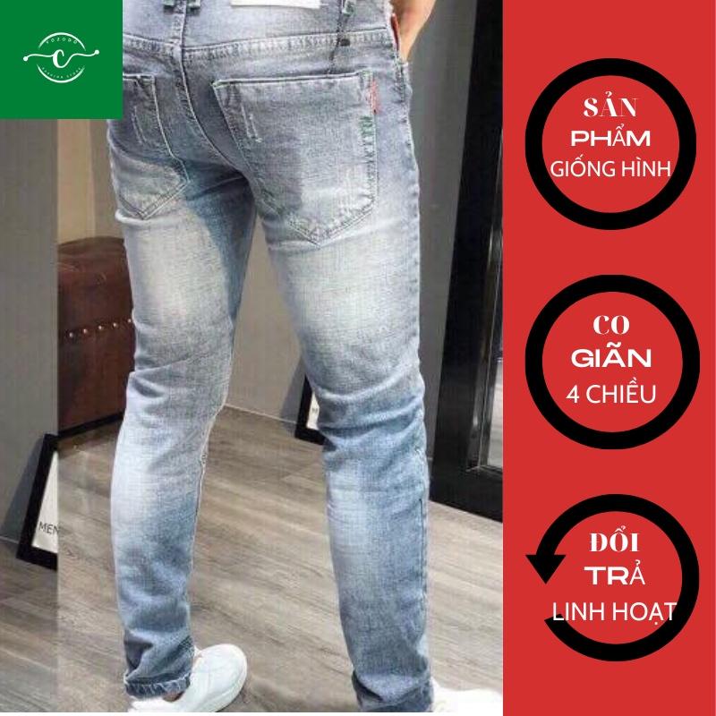Quần Jean Nam, Màu Xanh, Cao Cấp Không Xù Không Phai Màu Quần Bò VOZODO 53