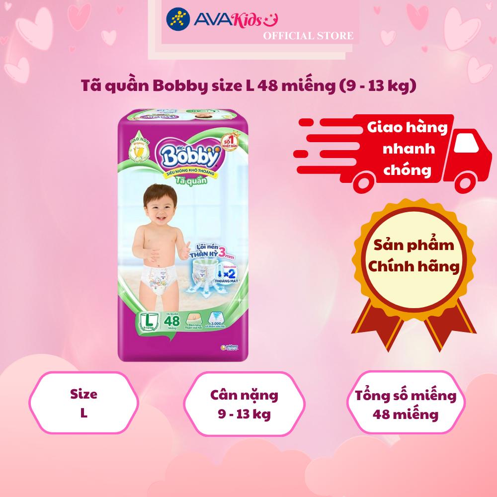 Tã quần Bobby size L 48 miếng (9 - 13 kg)