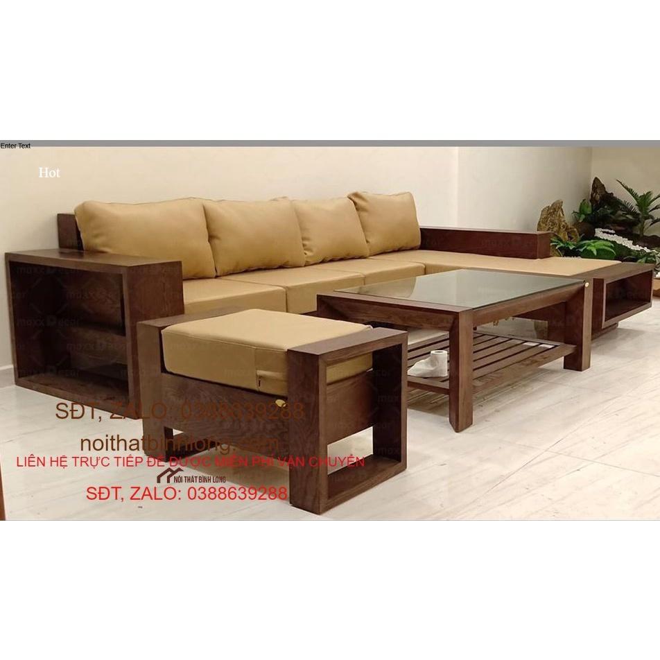 Bộ bàn ghế Sofa góc chữ L gỗ sồi Nga