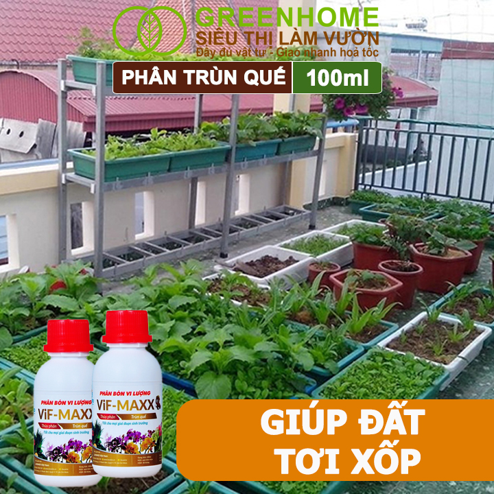 Phân Trùn Quế Greenhome, Lavamix, 100ml, Hữu Cơ Sinh Học, Thuỷ Phân Đậm Đặc, Bón Rau, Hoa, Kiểng