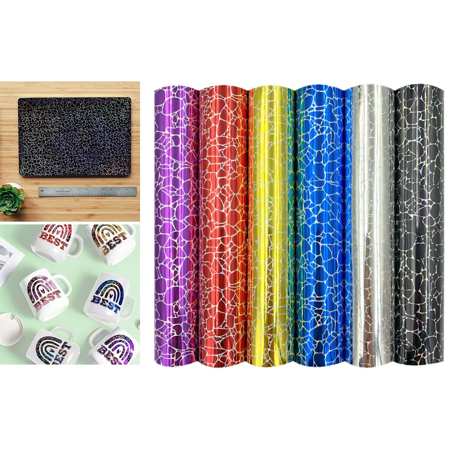 6pcs Holographic  Permanent HTV Adhesive Vinyl DIY  Letters