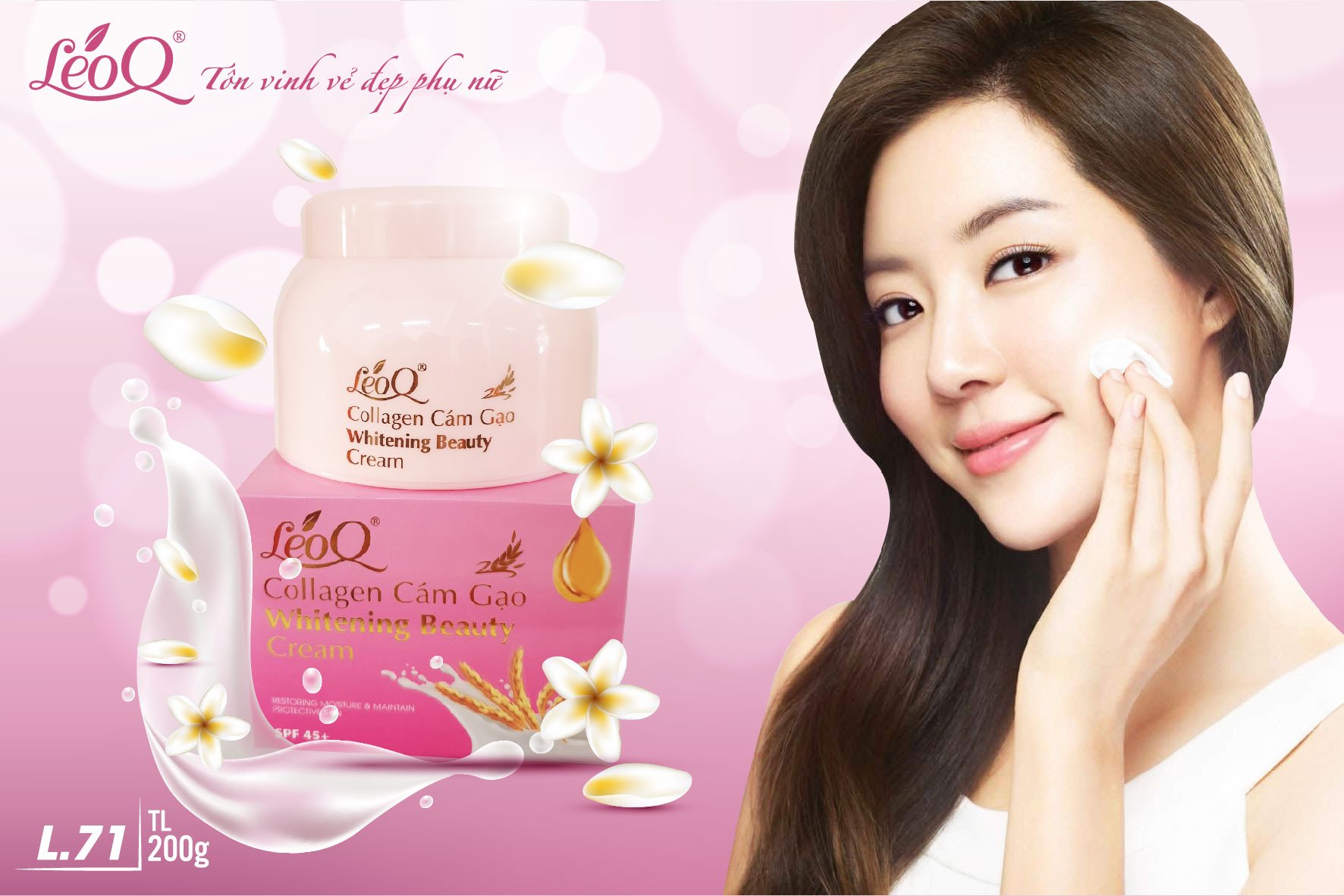 LEOQ COLLAGEN CÁM GẠO WHITENING BEAUTY CREAM 200G