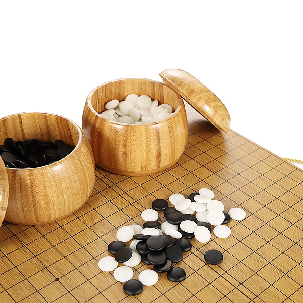 Portable Go Set Wood Go Board Game Set Go Chess Game with Storage Box Classic Chinese Strategy Board Game