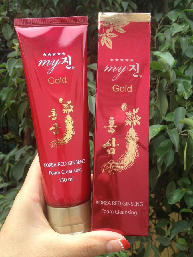 Sữa rửa mặt chống lão hoá hồng sâm My Gold Korea Red Gingseng 130ml Tặng Móc khoá