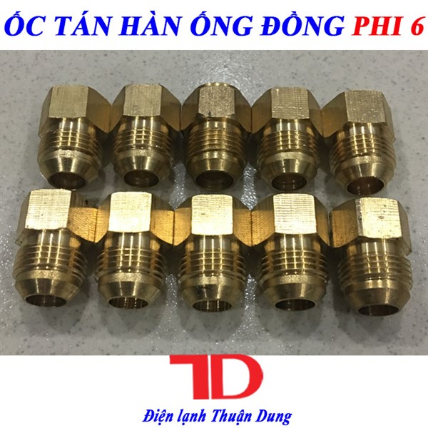 Combo 10 ốc tán hàn ống đồng răng ngoài phi 6 hàng chính hãng - Điện Lạnh Thuận Dung