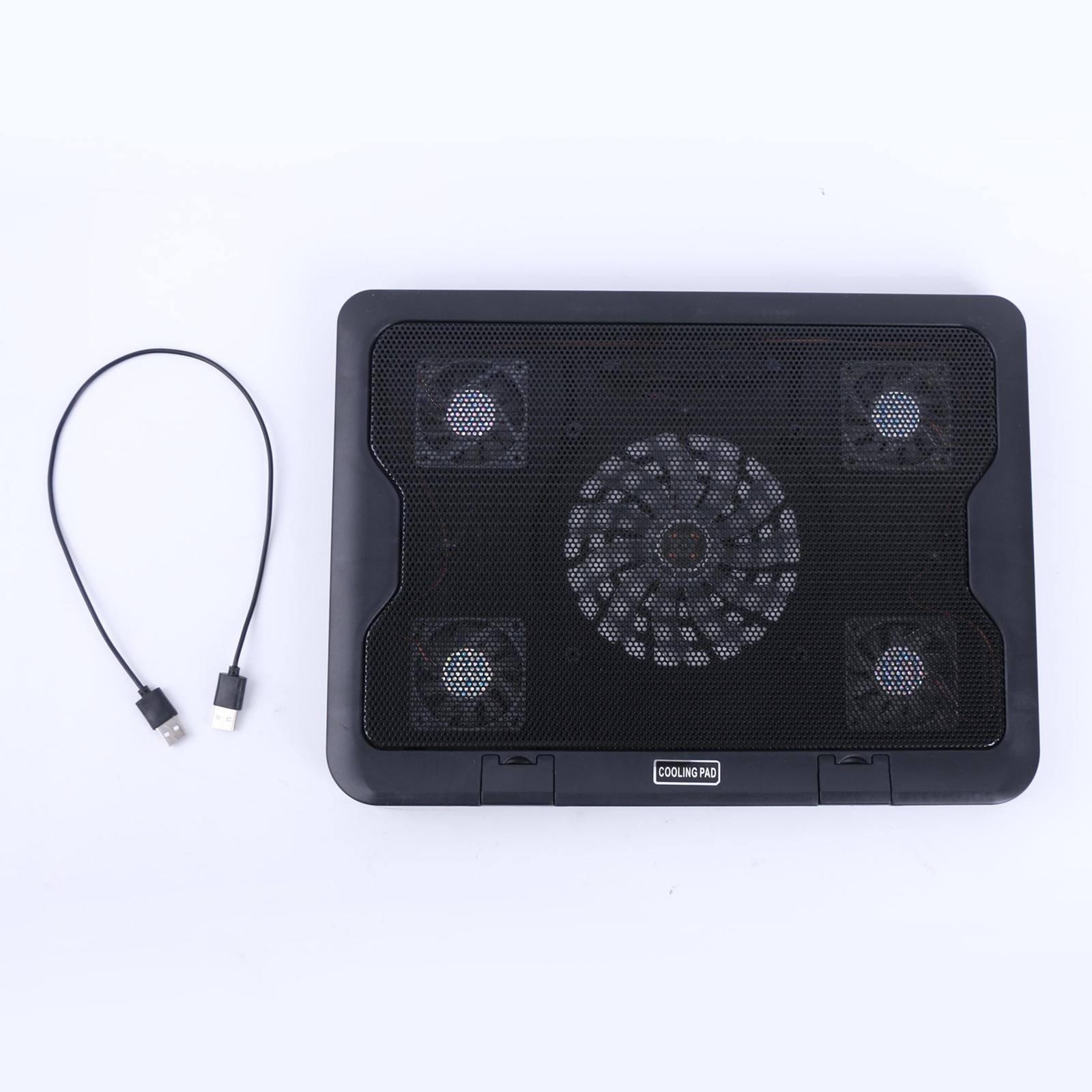 Portable Laptop Cooling Pad Cooler 5 Quiet Power Fans for 12"-17" Notebook Office Home