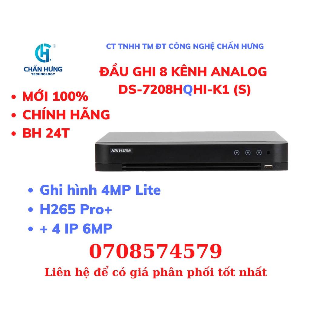 Đầu ghi Analog HIKVISION DS-7208HQHI-K1 8 Kênh  - Hàng Chính hãng