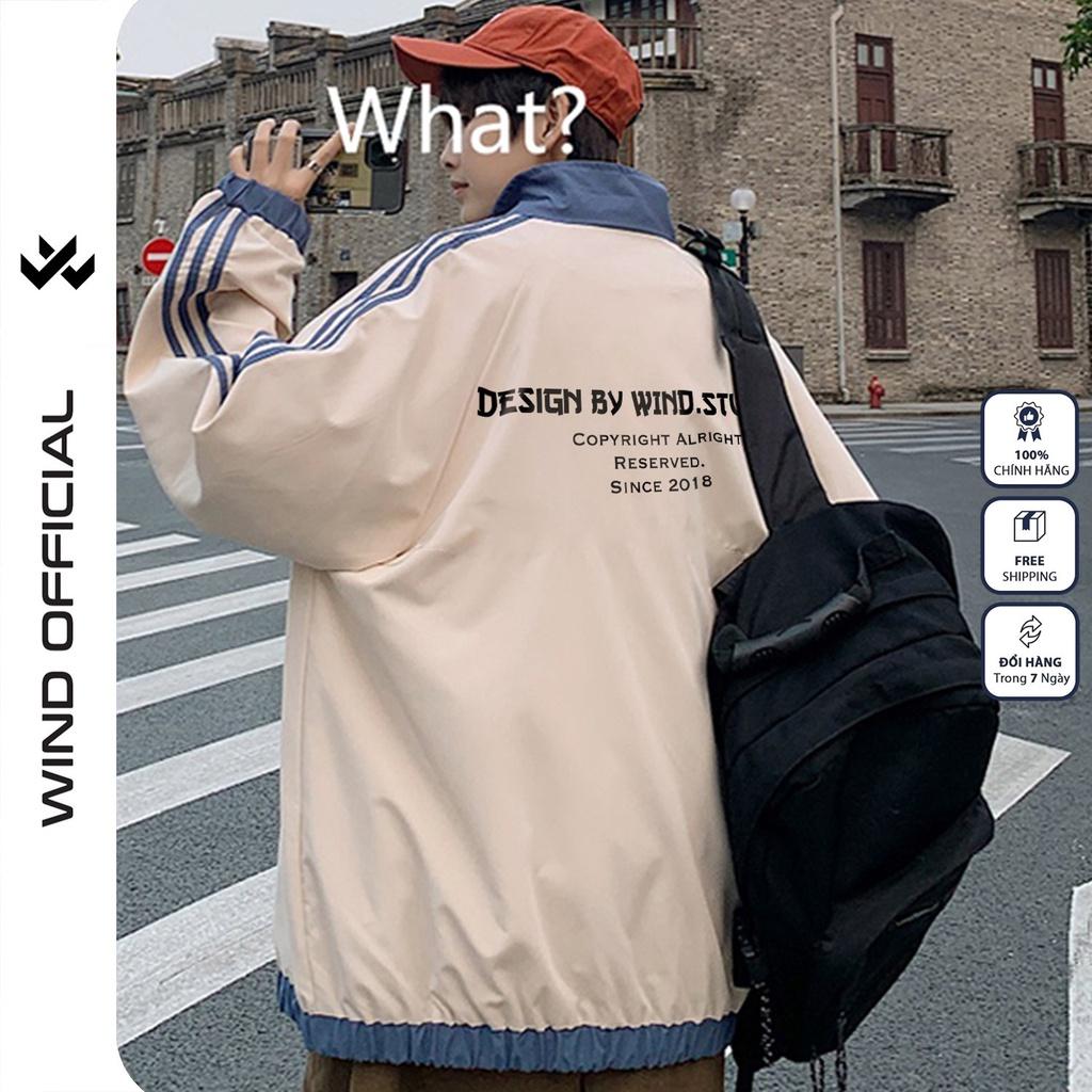 Áo khoác dù WIND unisex form rộng Tshirt cardigan thời trang nam nữ oversize ulzzang