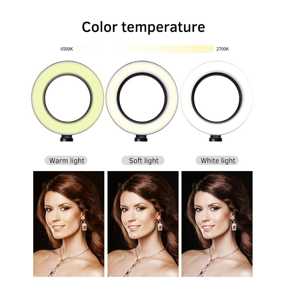 Vòng ánh sáng lấp đầy 16cm LEDđể chụp ảnh Trang điểm phát trực tiếp YouTube
