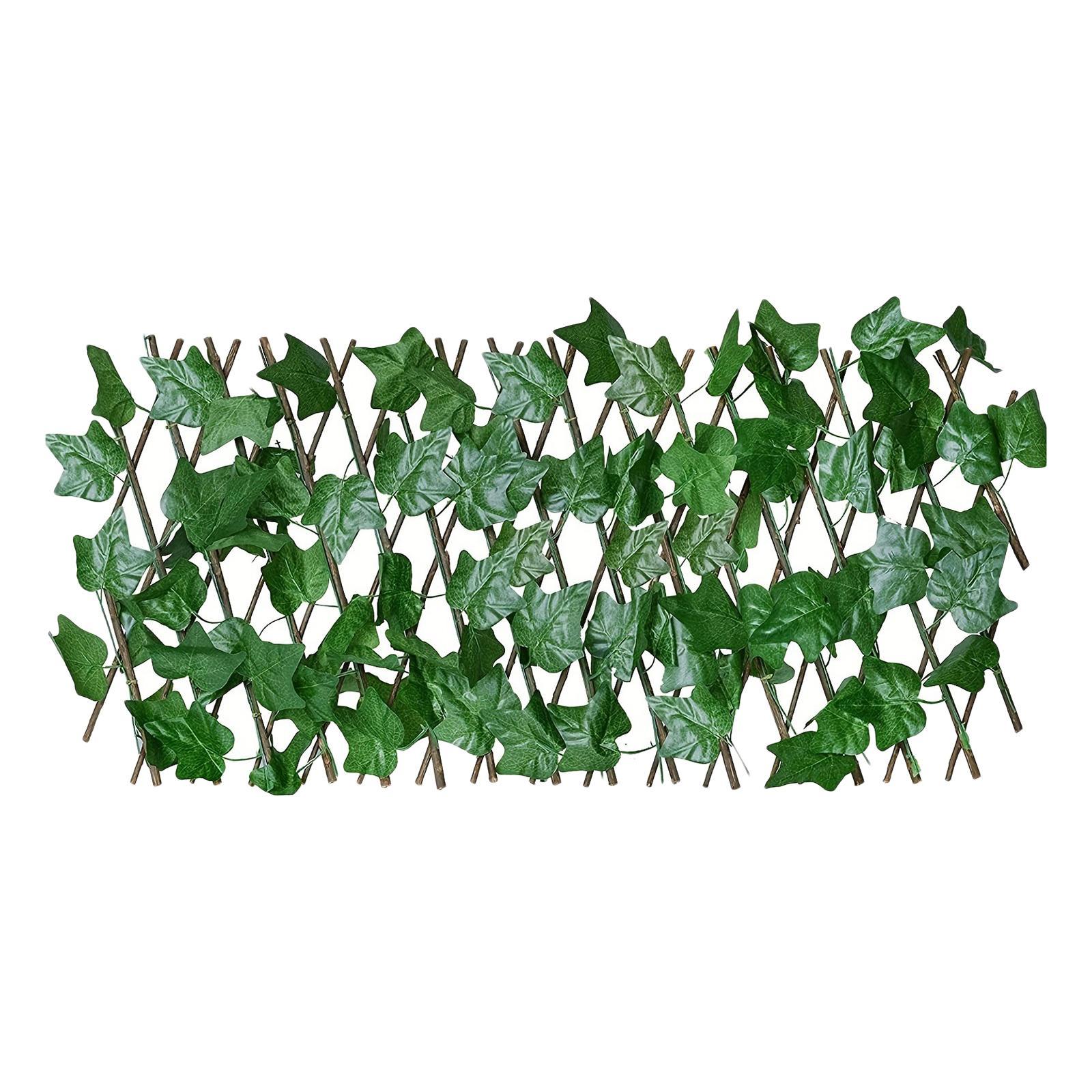 Artificial Faux Privacy Fence, Faux Ivy Fencing Panel, Artificial Hedges Expandable/Stretchable Artificial Leaf Ivy Privacy Fence for Backyard
