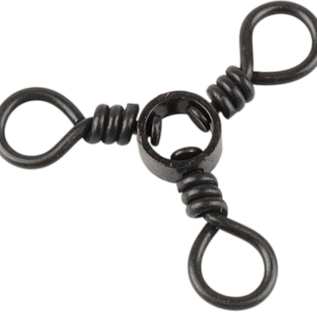 6/8/10pcs 3 Way Rolling Barrel Swivels Solid Rig Fishing Line Connector A